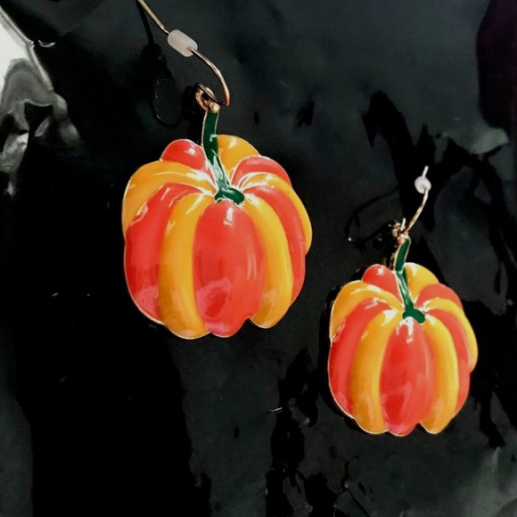Pumpkin Earrings Dangle Hooks Thanksgiving New Fall Jewelry Festival Har… - Picture 9 of 12